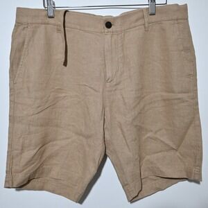 Bluemint Edmund Shorts Mens 100% Linen Sand Beige Size 36 Made in Turkey NWT